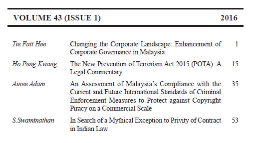 Vol. 43 No. 2. Dec. (2016): Journal of Malaysian and Comparative Law ...
