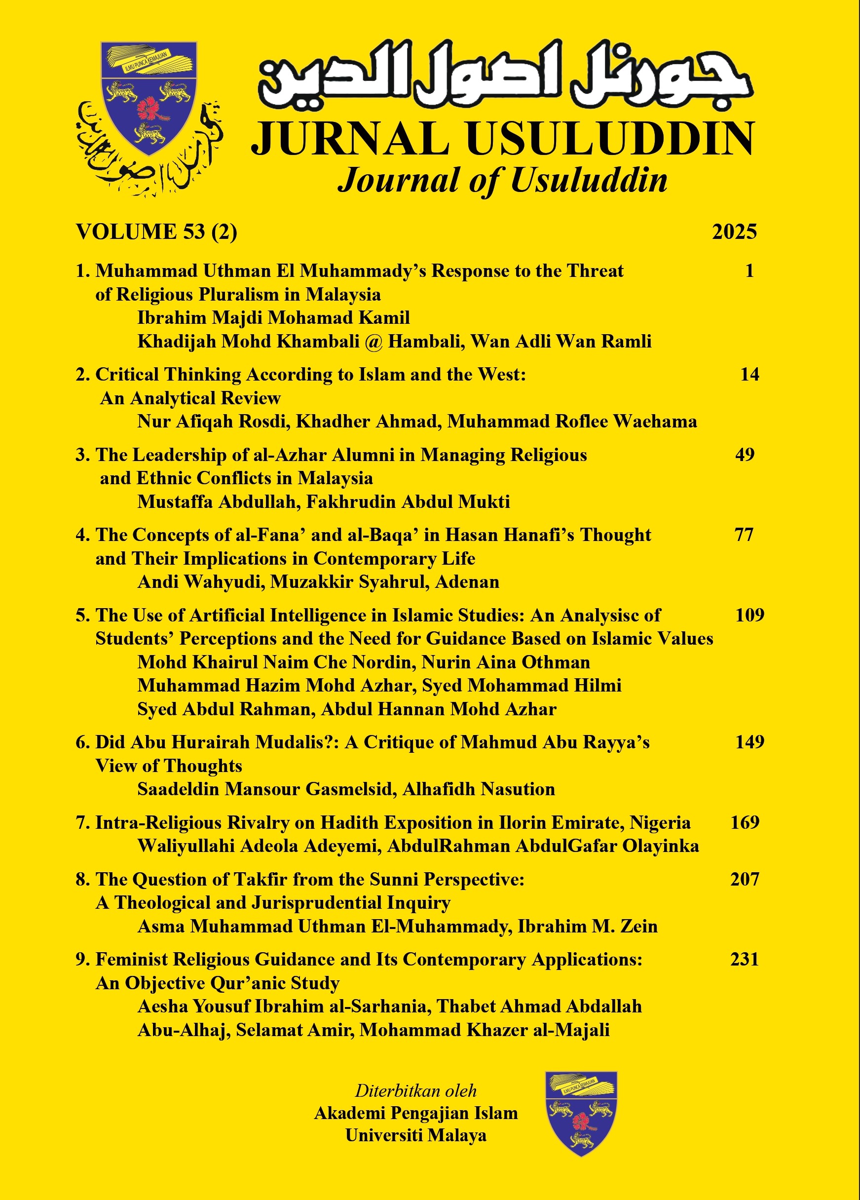 					View Vol. 53 No. 2 (2025)
				